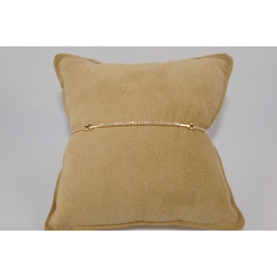18 karat rose gold diamond link bracelet.
