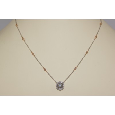 Platinum and Rose Gold Diamond Pendant