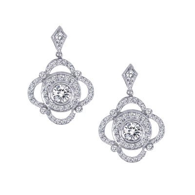 Platinum Diamond Drop Earrings