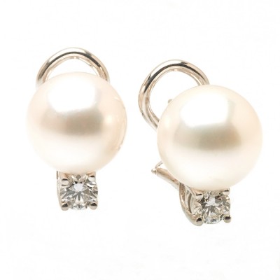 Diamond Pearl Earrings