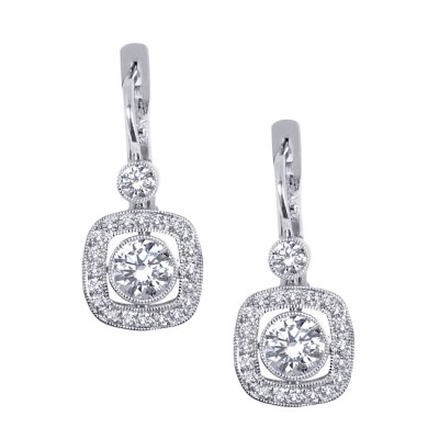 Platinum Diamond Drop Earrings