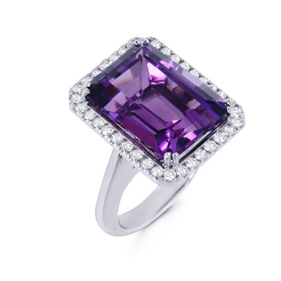 Diamond and Amethyst Ring