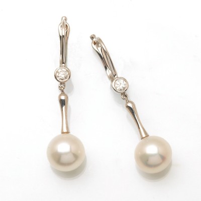 White Pearl Drop Earrings