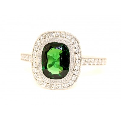 Platinum Tsavorite Diamond Ring