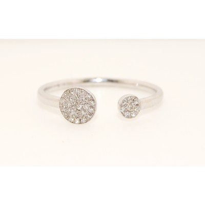 14K White Gold Double Disc Ring