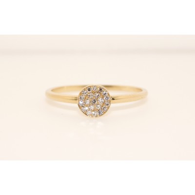 14K Yellow Gold Diamond Disc Ring