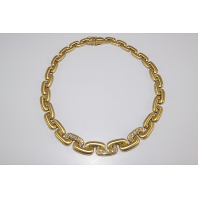 18 karat diamond link necklace.