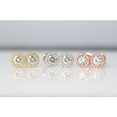 Halo Diamond Dainty Earrings.