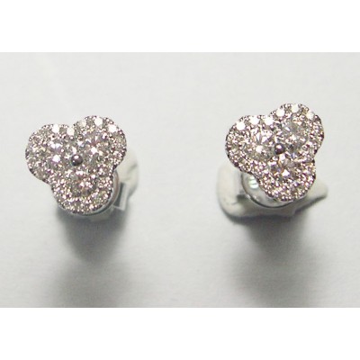 Diamond 3 sided stud earrings.