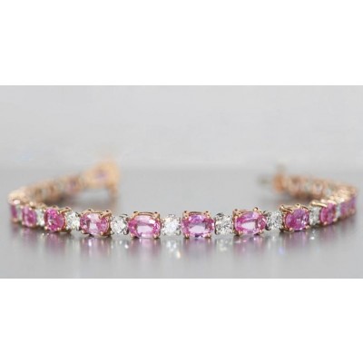 Pink Sapphire Diamond Bracelet