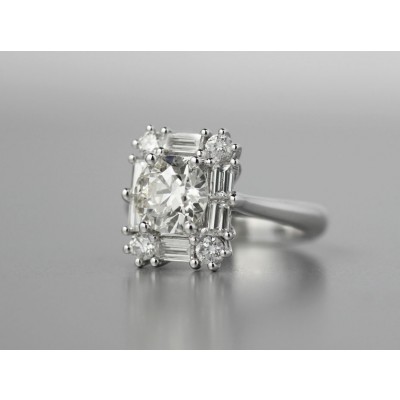 Platinum diamond engagement ring.