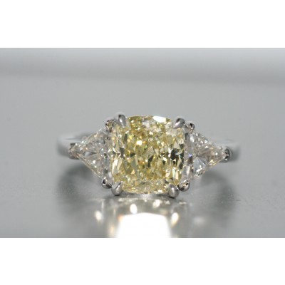 Platinum Fancy Yellow diamond ring.