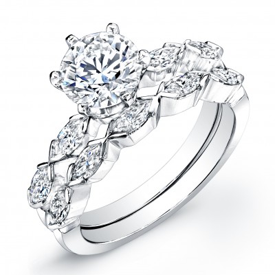 18k White Gold Diamond Wedding Set