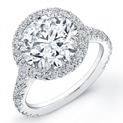 Platinum Diamond Halo Engagement Ring