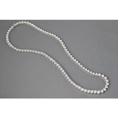 Heart shape diamond eternity necklace.