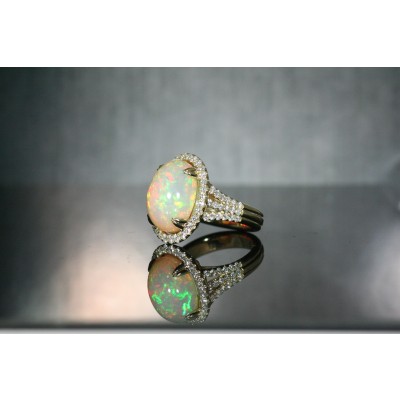 Diamond and Opal Ring.