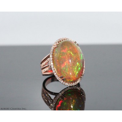 Opal and Diamond Ring.