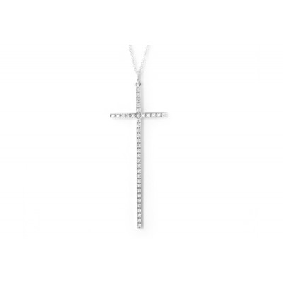 Diamond on a Cross Necklace