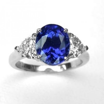 Platinum Sapphire and Diamond Ring.