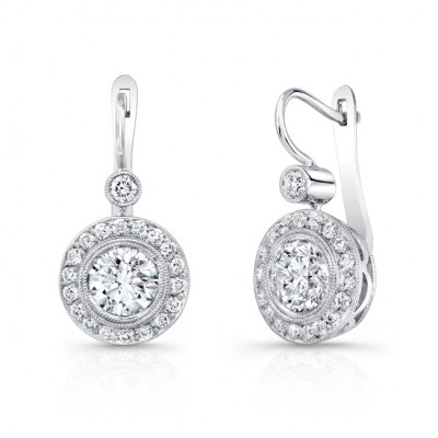 18K White Gold Diamond Drop Earrings