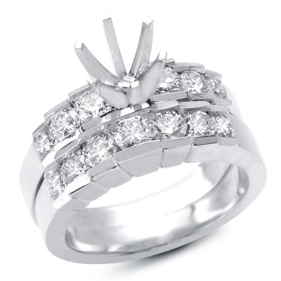 18K White Gold Diamond Wedding Set
