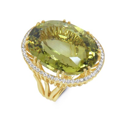 18K Yellow Gold Handmade Topaz Ring