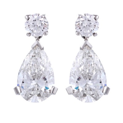 Platinum Diamond Drop Earrings