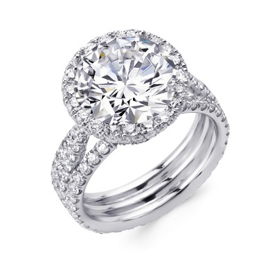 Platinum Diamond Halo Engagement Ring