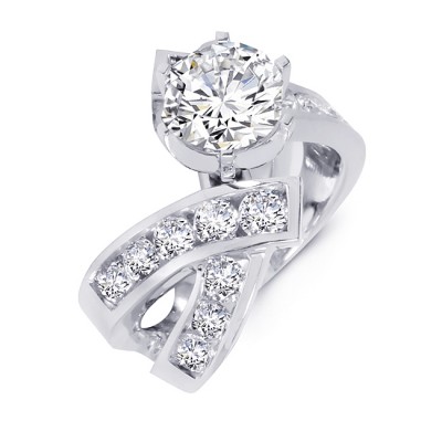 14K White Gold Diamond Engagement Ring