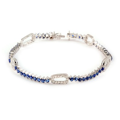 White Gold Diamond and Sapphire Bracelet