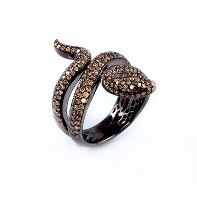 White Gold Snake Ring