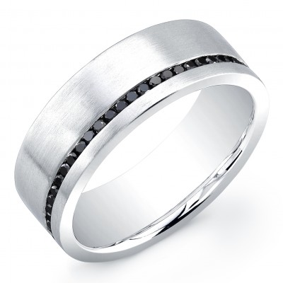 14K White Gold Diamond Band