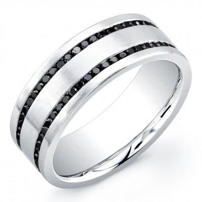 14K White Gold Diamond Band