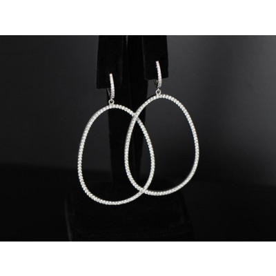 Oval shape Diamond hoops