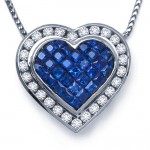 DIamond and Sapphire Heart Pendant