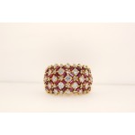 18K Yellow Gold Diamond and Ruby Ring