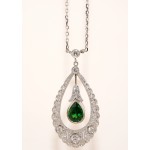Platinum Diamond and Tsavorite Necklace