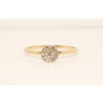 14K Yellow Gold Diamond Disc Ring