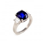 Platinum Diamond and Sapphire Ring