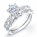 18k White Gold Diamond Wedding Set
