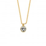 14K Yellow Gold Diamond Solitaire Necklace