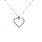 Platinum Diamond Heart Pendant