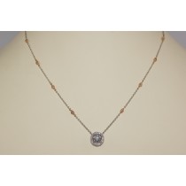 Platinum and Rose Gold Diamond Pendant