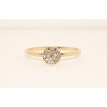 14K Yellow Gold Diamond Disc Ring