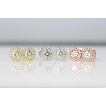 Halo Diamond Dainty Earrings.