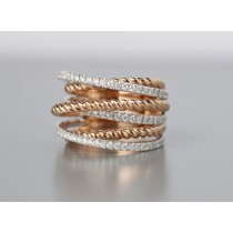Diamond Rose and white gold Band.