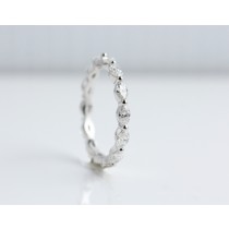 18 Karat White Gold Marquise Hand made Eternity Diamond Band.