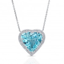 Aquamarine Heart Pendant