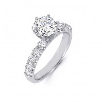18K White Gold Diamond Engagement Ring