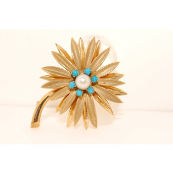 Gold Vintage Flower Pin